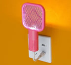 Mini Mosquito Killer Racquet Lamp 2 in 1 Multifunctional Angle Portable Bug Zapper Electric USB Rechargeable Insect Mosquito Fly Bat Swatter with LED Light