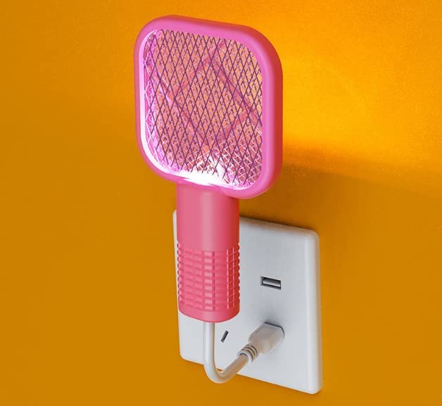 Mini Mosquito Killer Racquet Lamp 2 in 1 Multifunctional Angle Portable Bug Zapper Electric USB Rechargeable Insect Mosquito Fly Bat Swatter with LED Light