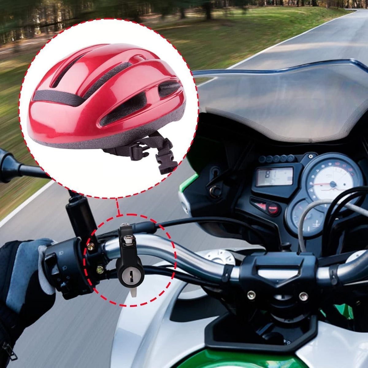 Anti-Theft Helmet Security Lock